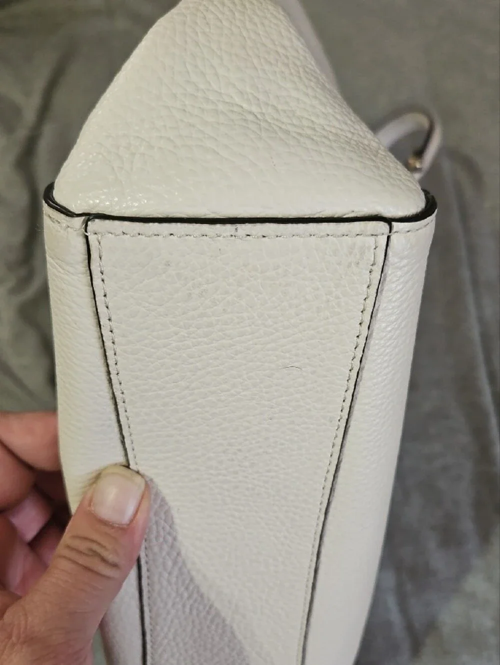 Coach Prairie Satchel Tote In Cream Pebbled Leather with Gold Hardware EUC